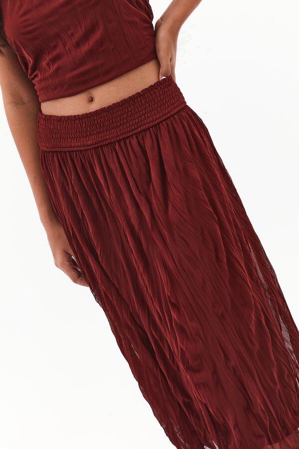 Oxxo Wrinkled effect midi skirt printed