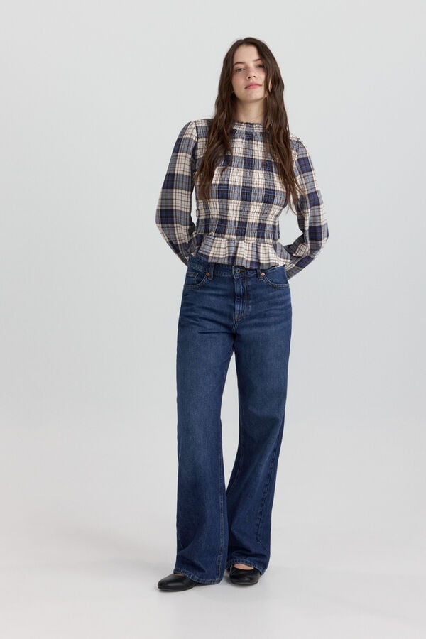 Springfield Checked honeycomb shirt blue