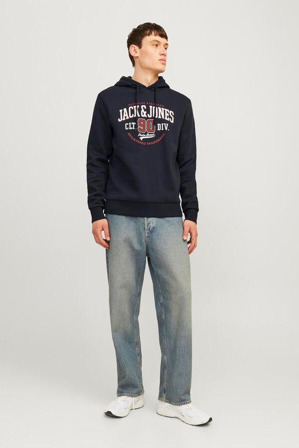 Jack & Jones Sudadera capucha estándar fit azul