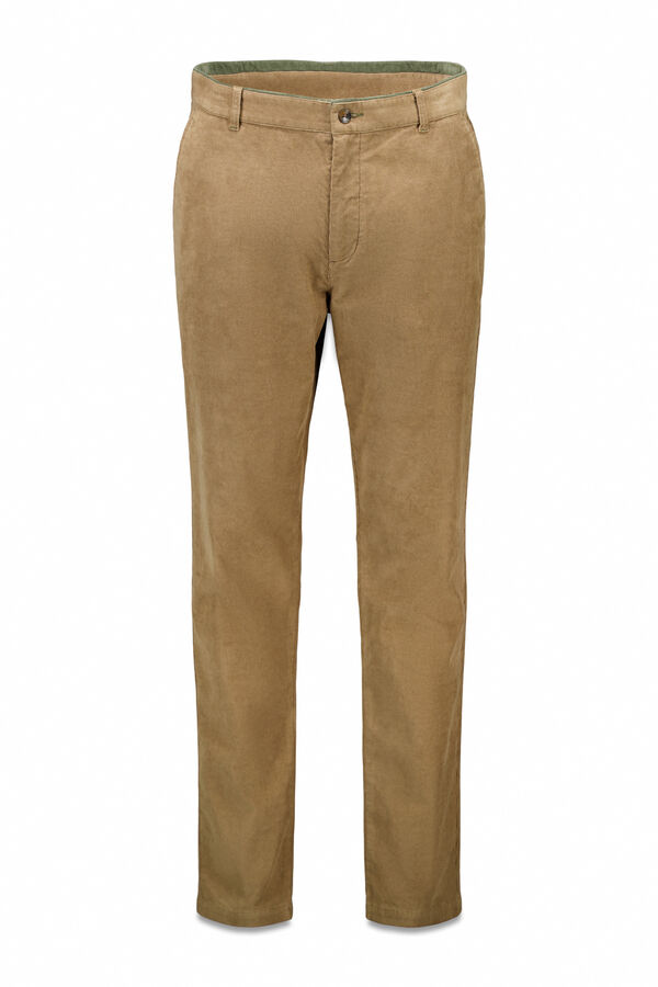 Springfield Čino chino pantalone od mikro somot Bež