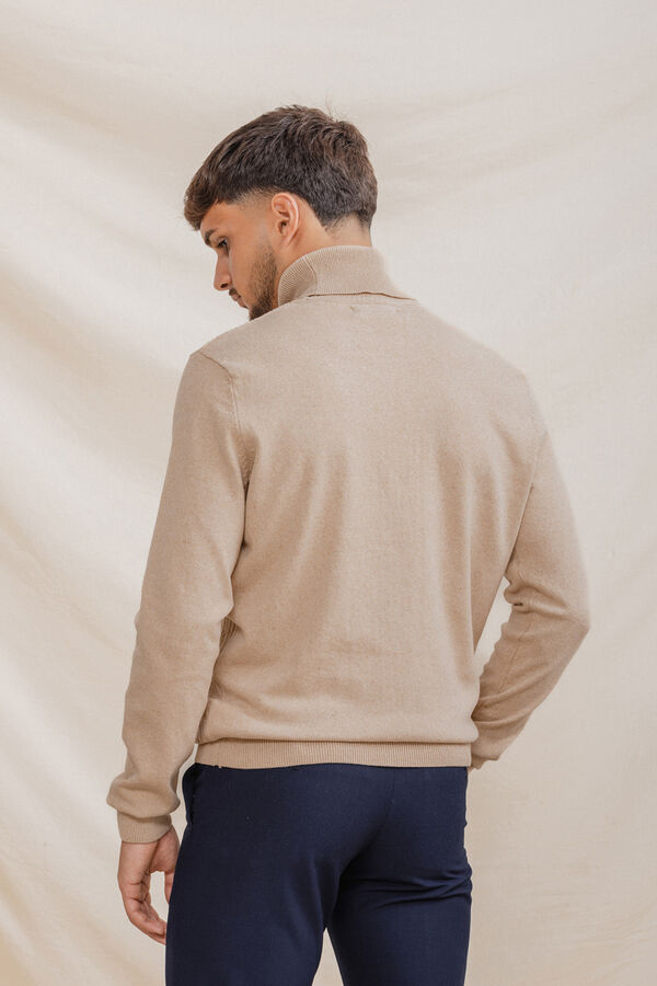 Celopman Jersey Nudos Cuello Vuelto beige