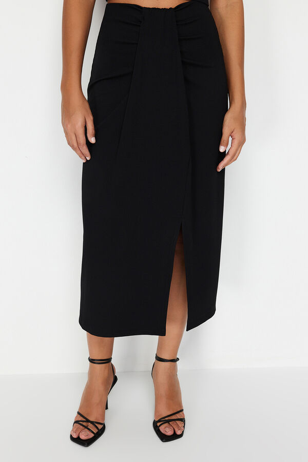 Trendyol Maxi skirt with slit black