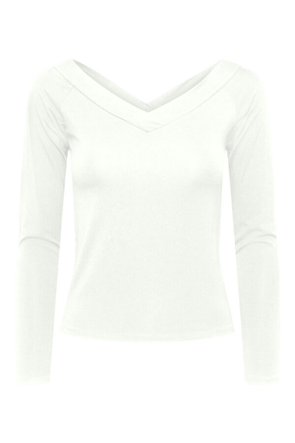 Pieces Langarmshirt Weiß