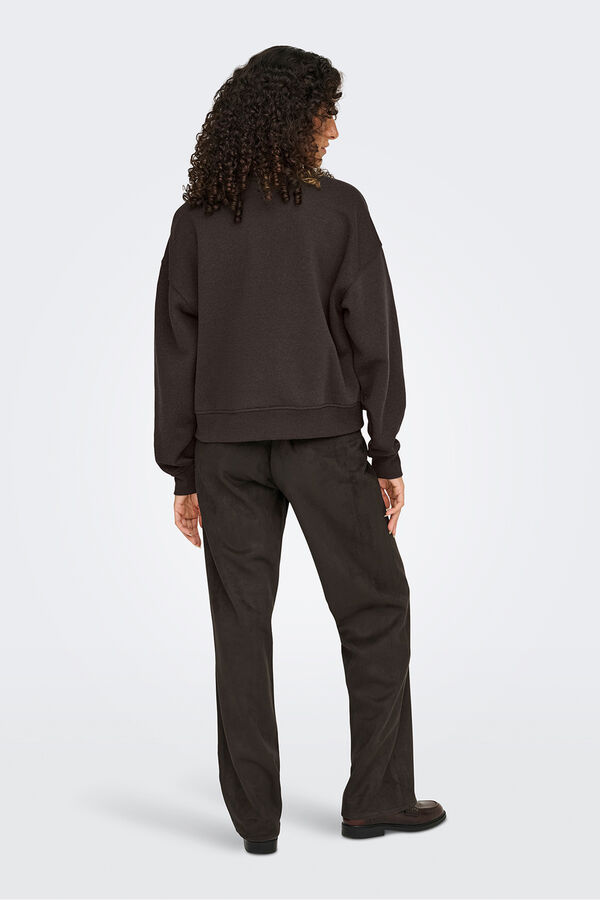 Only Sudadera detalle texto marrón