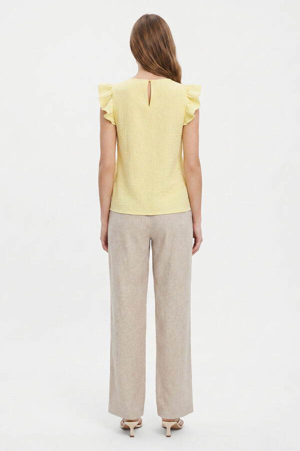 Pieces Top manga corta amarillo