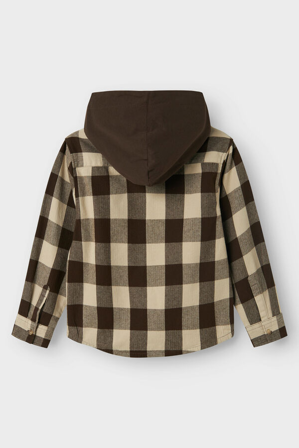 Name It Sobrecamisa com capuz para menino castanho