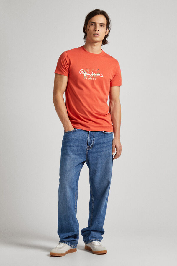 Springfield T-Shirt Slim mit Logo Print rot