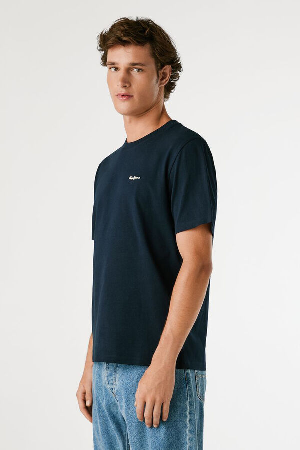Pepe Jeans Camiseta Logo Bordado Fit Regular azul