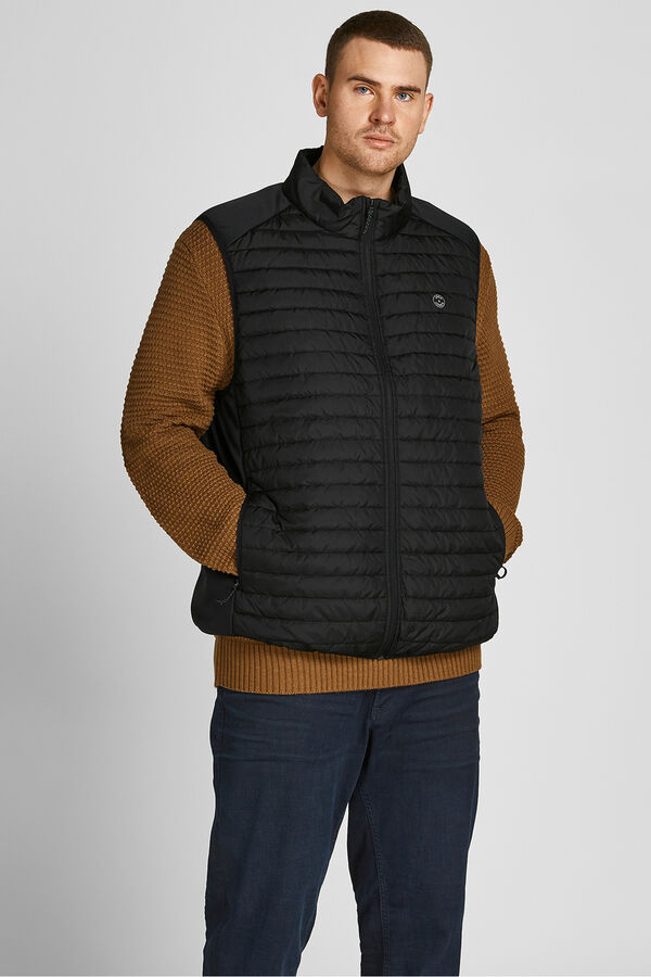 Jack & Jones PLUS Chaleco acolchado ligero PLUS negro