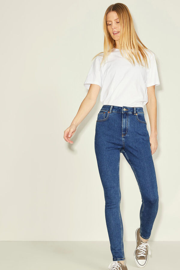 Springfield Skinny high rise jeans plava