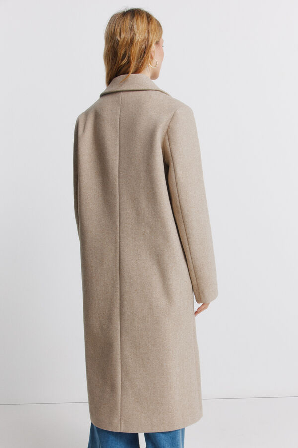 Springfield Abrigo largo bolsillos diagonales beige