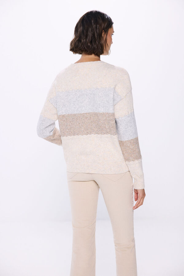 Springfield Colour block jumper grey mix