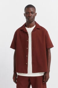 Springfield Ko&scaron;ulja kratkih rukava od lana sa bowling kragnom