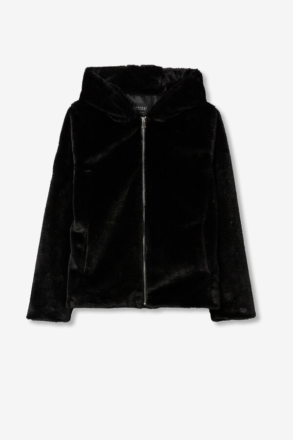 Tiffosi Abrigo Relaxed de Pelo Sint&eacute;tico negro