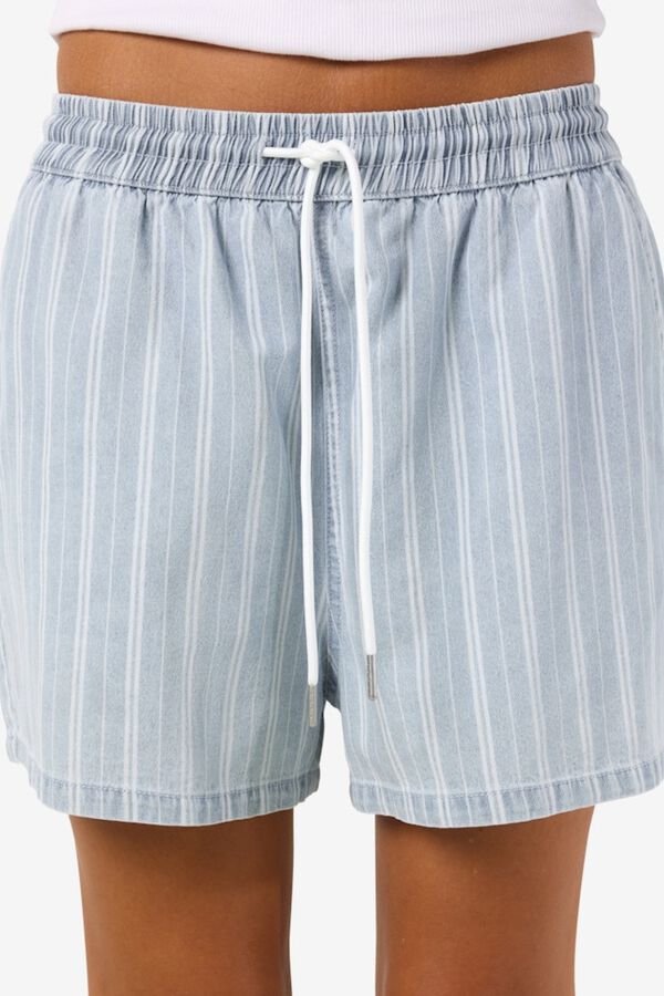 Noisy May Pantal&oacute;n corto con goma el&aacute;stica y estampado de rayas azul