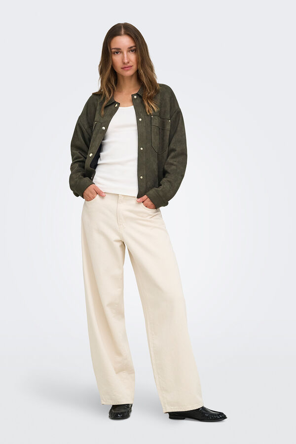 JDY Suede overshirt brown