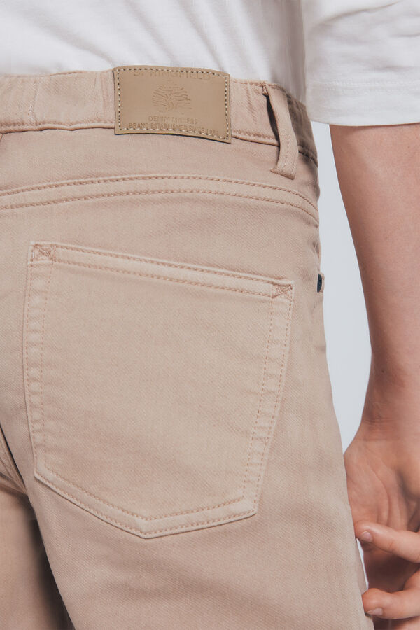 Springfield Kids Calça amarela slim fit de 5 bolsos para meninos bege