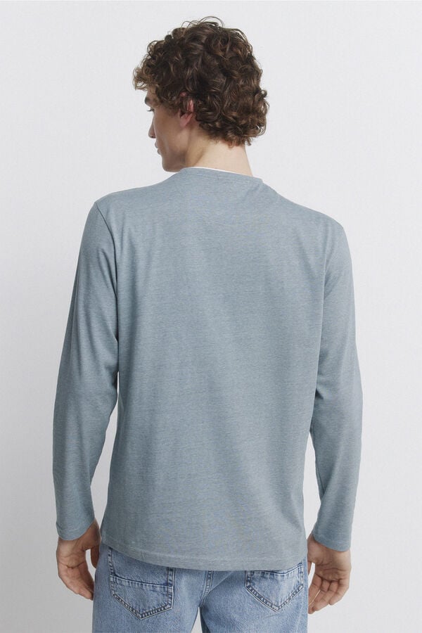 Springfield long sleeve T-shirt with double micro-stripe blue