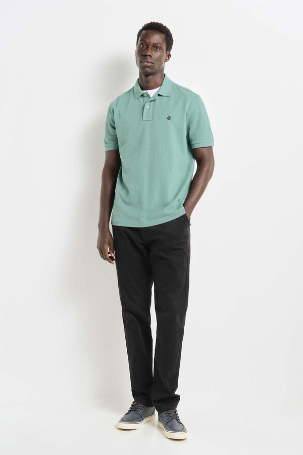 Springfield Regular fit basic piqué polo zelena