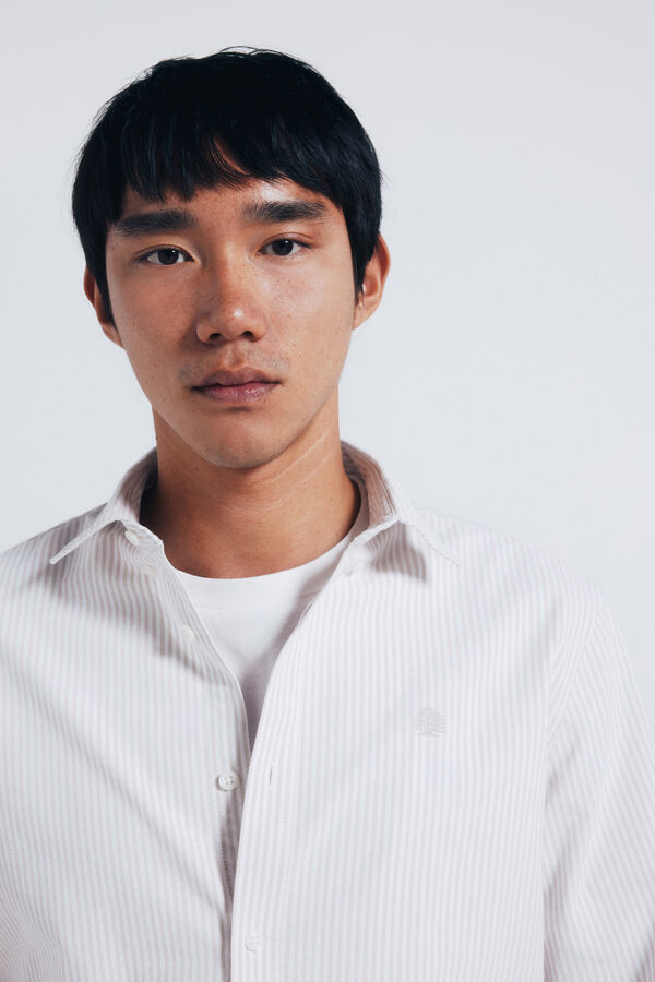 Springfield Striped Oxford shirt grey