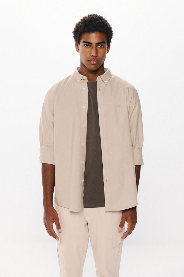 Springfield garment dye oxford shirt camel