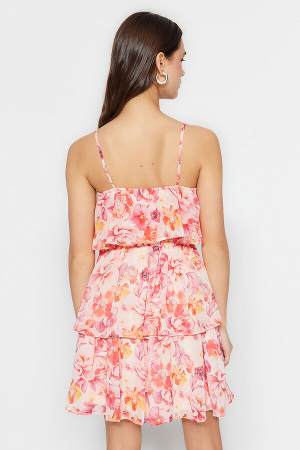 Trendyol Vestido mini volantes rosa