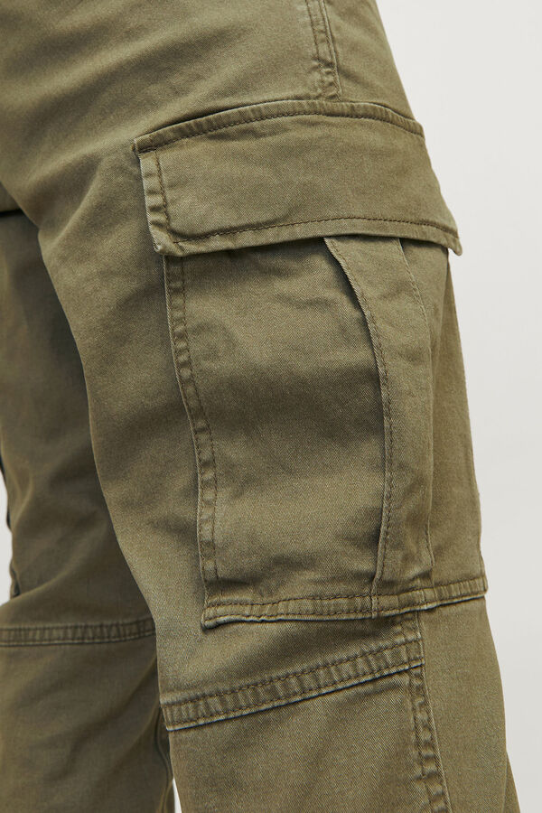 JJ REBEL Pantal&oacute;n cargo slim fit verde
