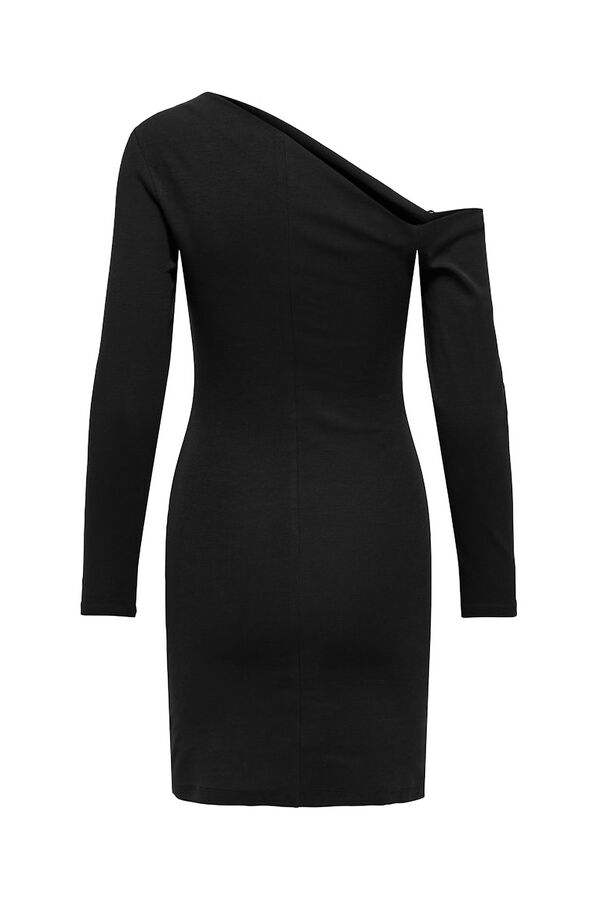 Only Vestido corto manga larga negro