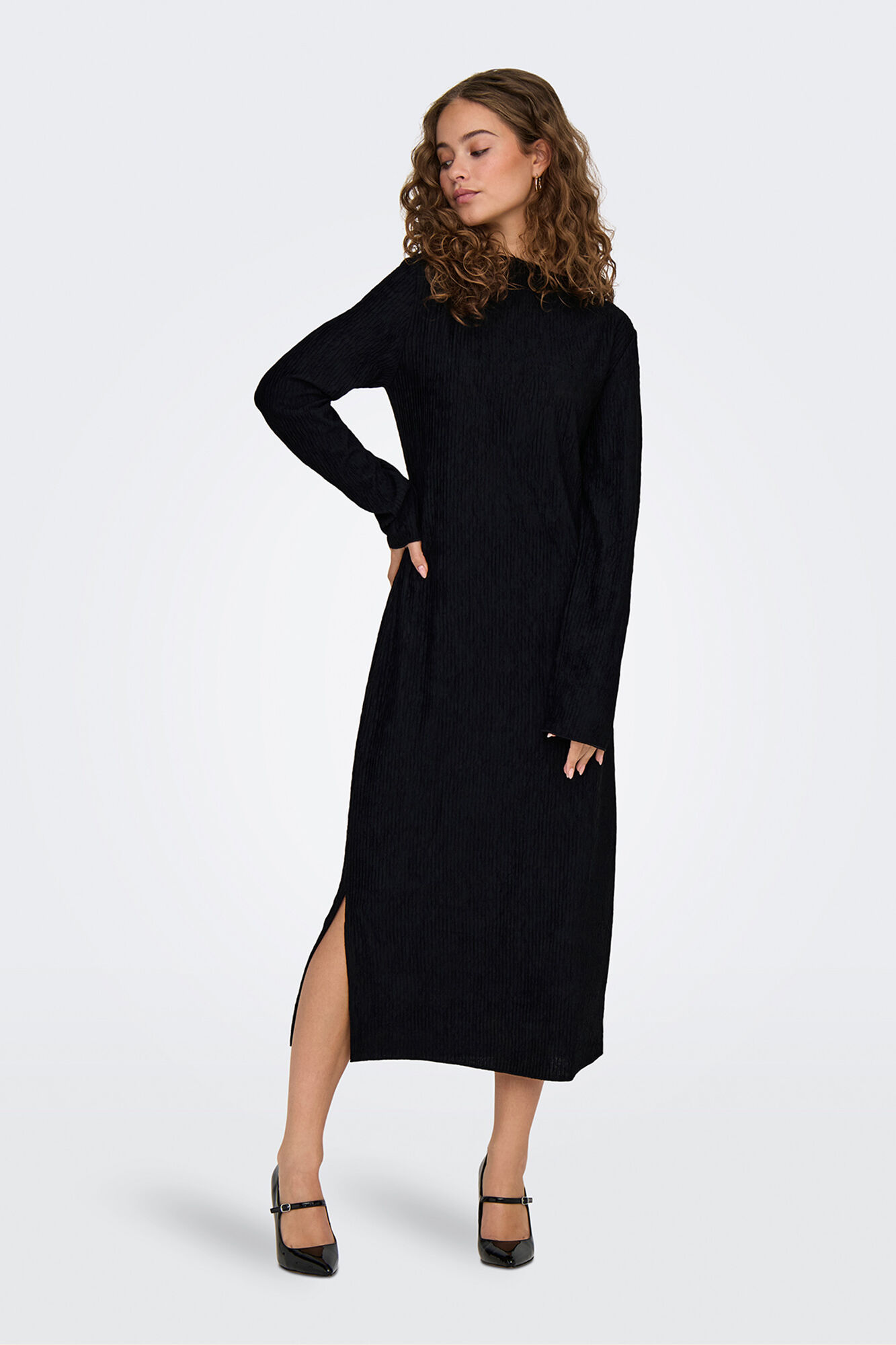 JDY Vestido midi manga larga