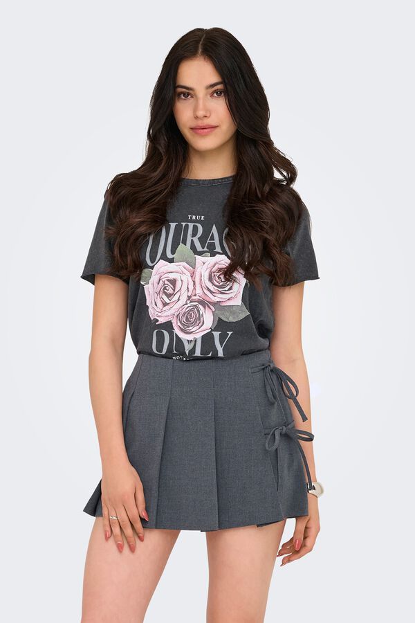 Only Camiseta estampada de manga corta gris