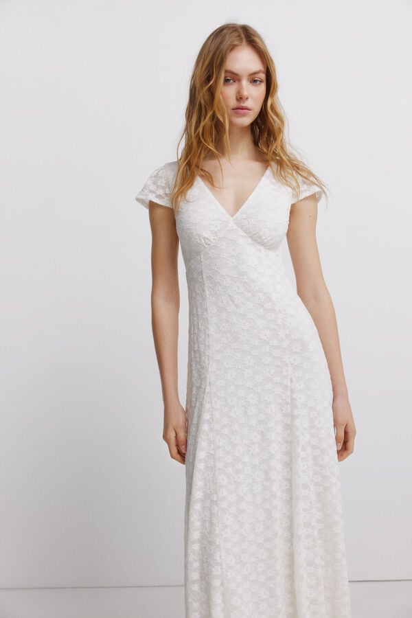 Springfield Lace V-neck dress printed