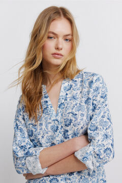 Springfield Chemise col mao effet lin