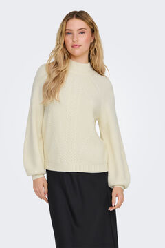Only Camisola de malha de oitos branco