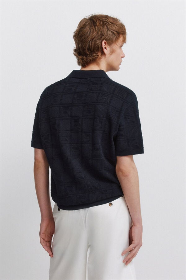 Springfield Fantasy structure polo shirt blue