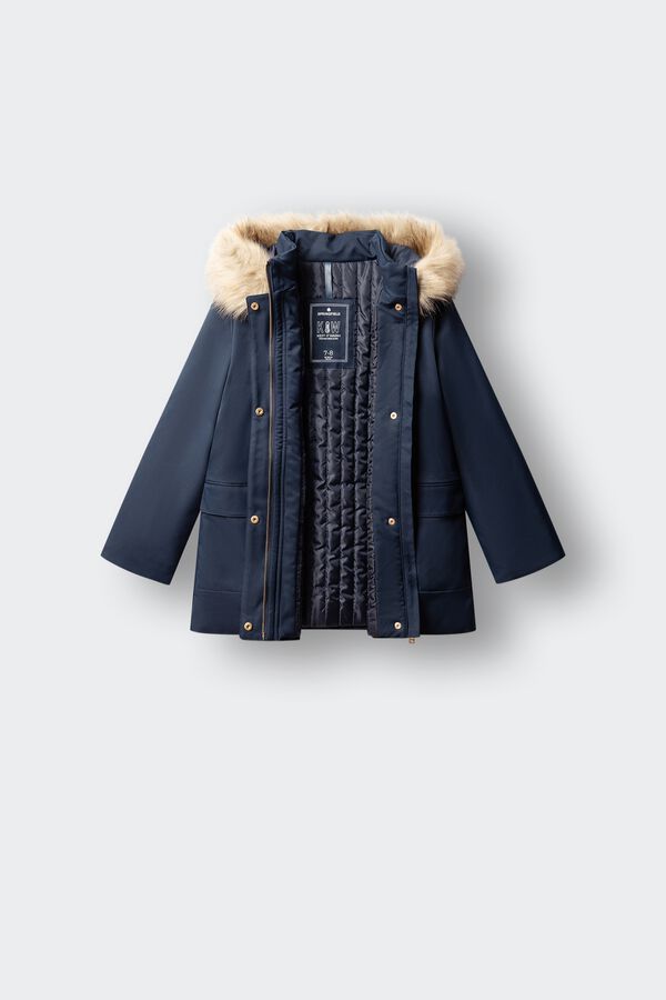 Springfield Kids Parka com broche para menina azul