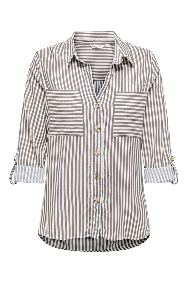 Only Striped front pockets shirt blue