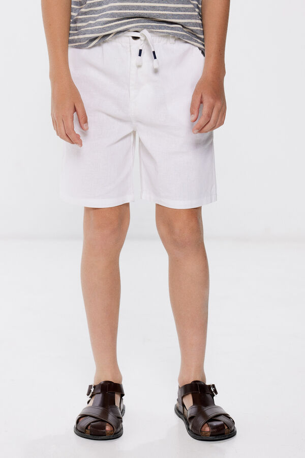 Springfield Boy's linen Bermuda shorts white