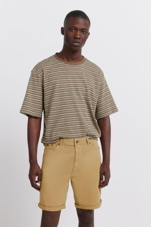 Springfield Washed 5-pocket slim fit Bermuda shorts brown