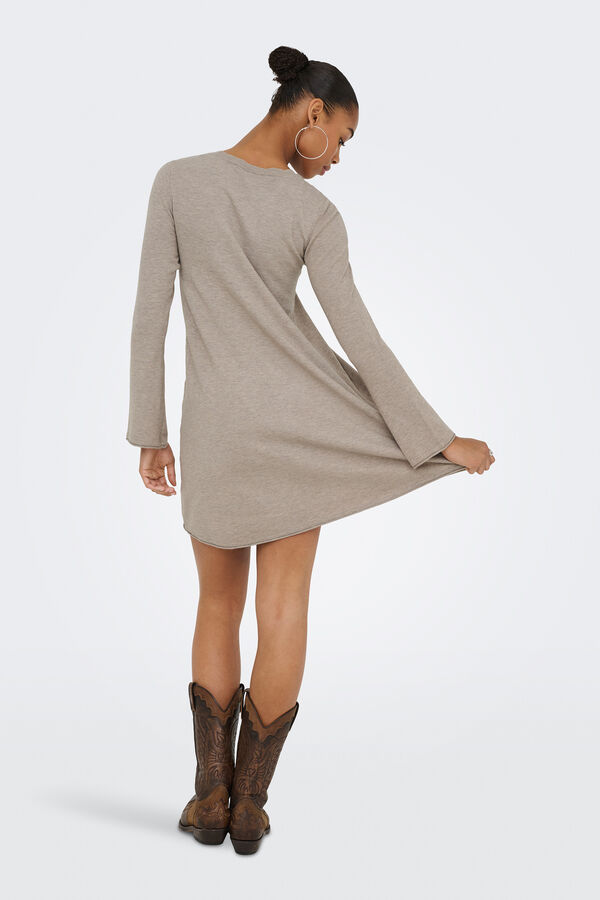 Only kurzes Kleid mit lang&auml;rmelig Grau