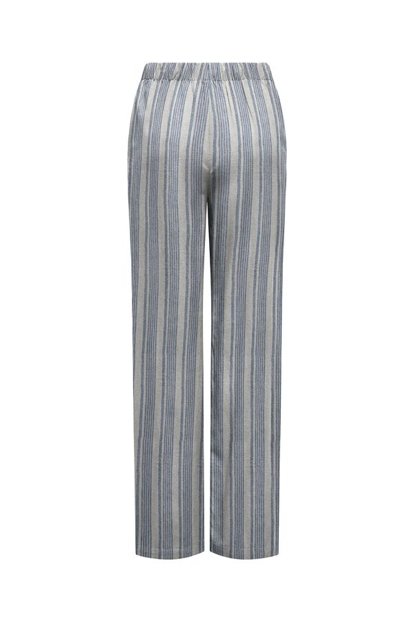 Only Cal&ccedil;a de linho &agrave;s riscas azul