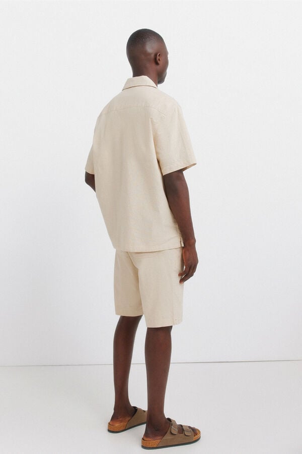 Springfield Linen relaxed fit Bermuda shorts brown