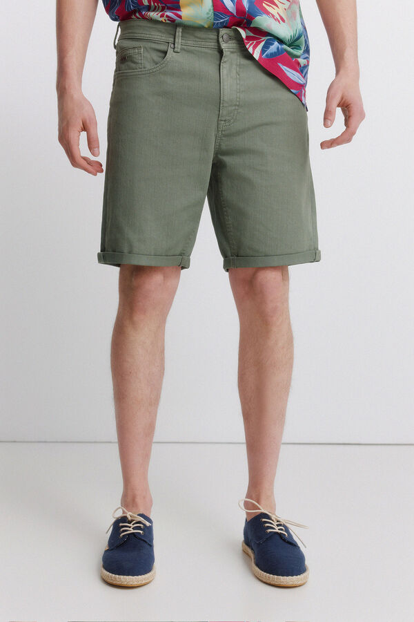 Springfield Washed 5-pocket slim fit Bermuda shorts green