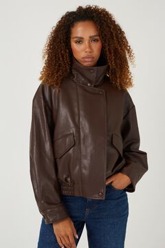 Brave Soul Chaqueta biker oversize efecto piel