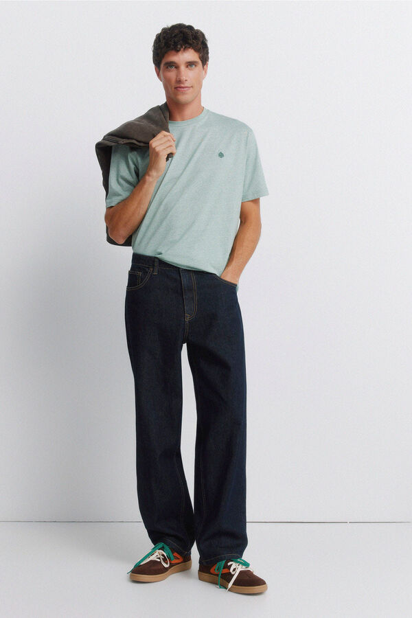 Springfield Basic micro-striped T-shirt green