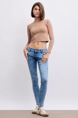 Inside Jeans Skinny Tiro Bajo azul