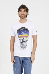 Brave Soul Camiseta de calavera manga corta blanco