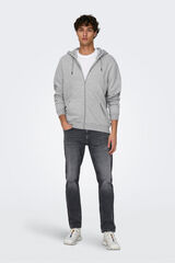 Only & Sons Sudadera con cremallera gris