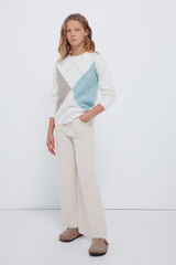 Springfield Kids Calça culotte de microveludo cotelê para meninas estampado