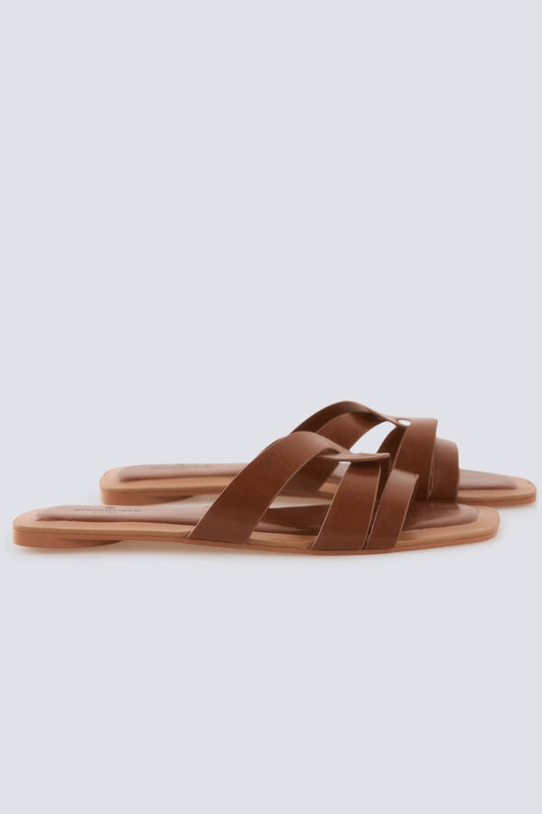 Springfield Braided slide sandal brown