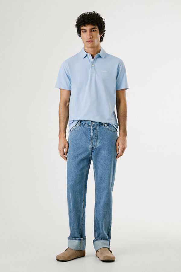 Pepe Jeans Camisa polo de manga curta com carcela tripla e logo no peito azul